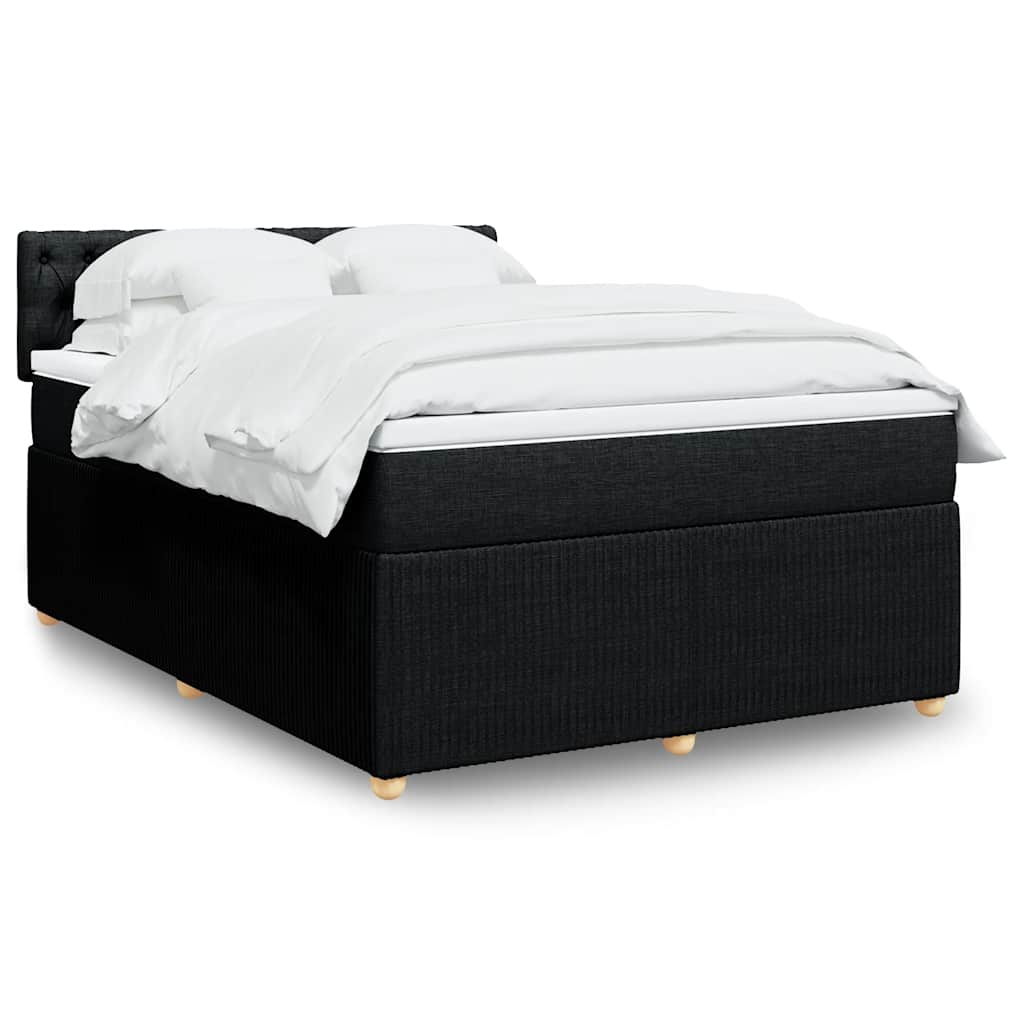 vidaXL Boxspring met matras stof blauw 90x190 cm
