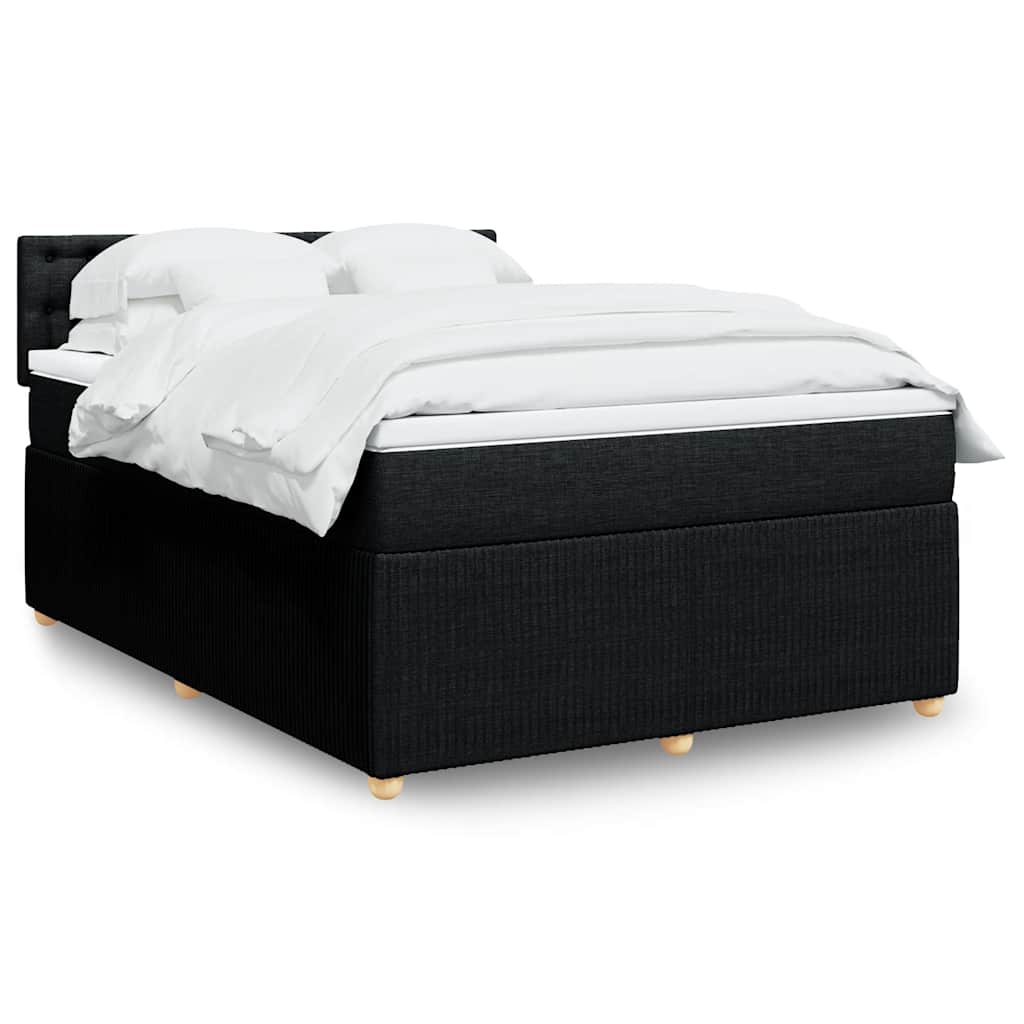 vidaXL Boxspring met matras stof blauw 90x190 cm