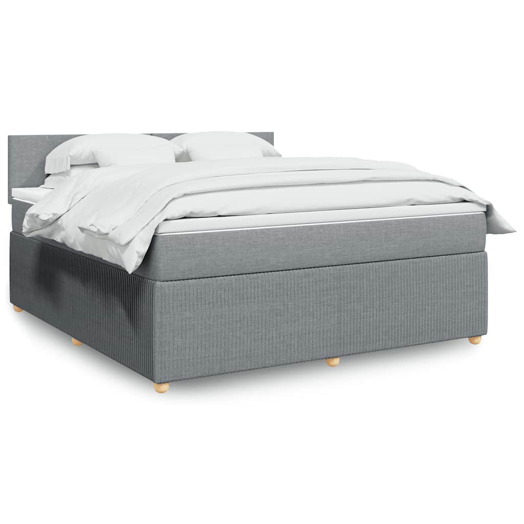 vidaXL Boxspring met matras stof blauw 90x190 cm