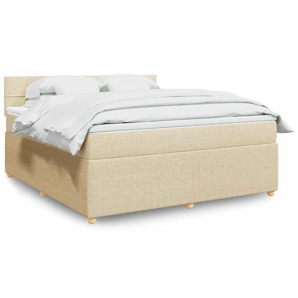 vidaXL Boxspring met matras stof blauw 90x190 cm