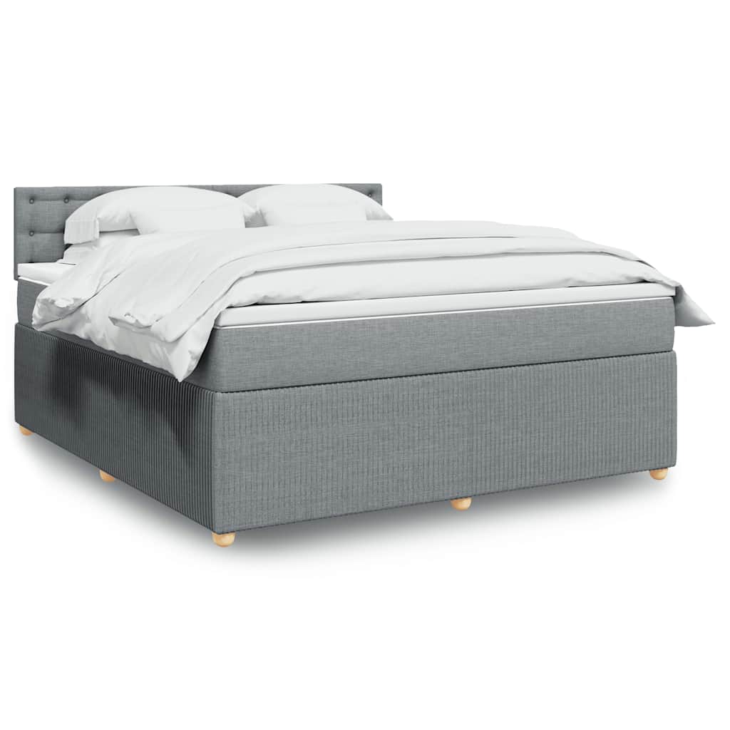 vidaXL Boxspring met matras stof blauw 90x190 cm