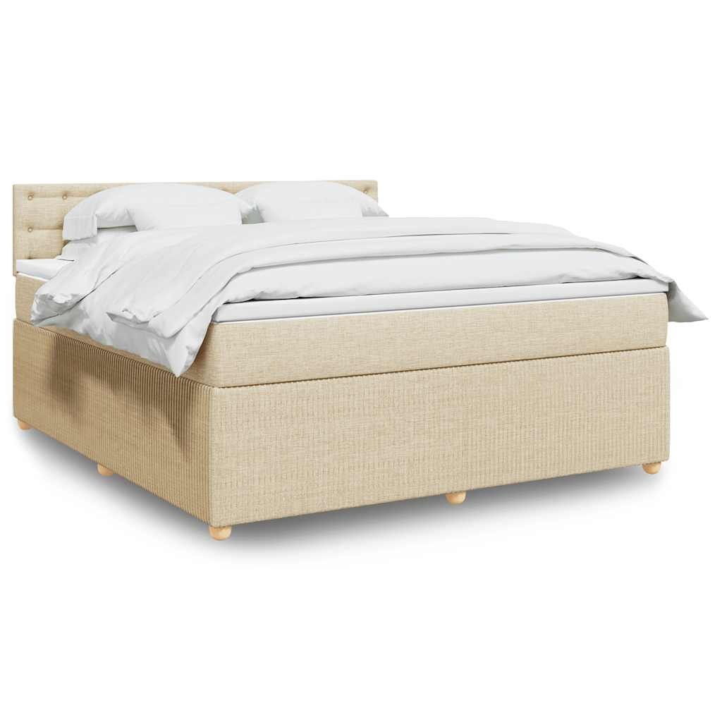 vidaXL Boxspring met matras stof blauw 90x190 cm