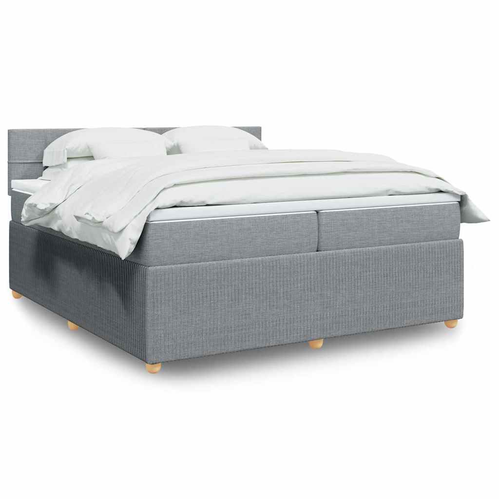 vidaXL Boxspring met matras stof blauw 90x190 cm