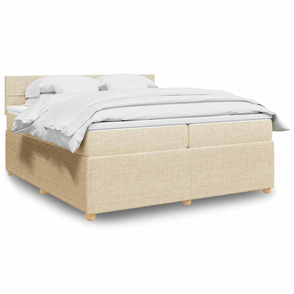 vidaXL Boxspring met matras stof blauw 90x190 cm