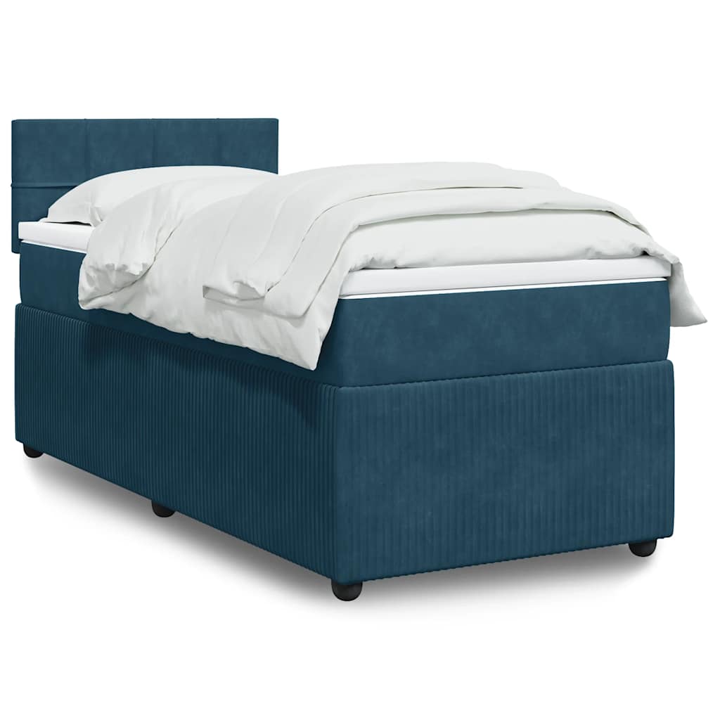 vidaXL Boxspring met matras fluweel zwart 80x200 cm