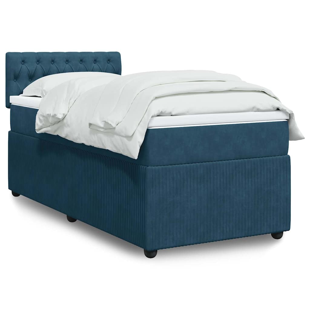 vidaXL Boxspring met matras fluweel zwart 80x200 cm