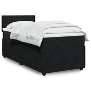 vidaXL Boxspring met matras fluweel zwart 80x200 cm
