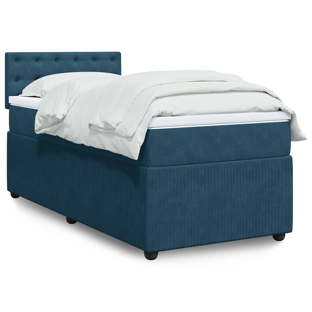 vidaXL Boxspring met matras fluweel zwart 80x200 cm