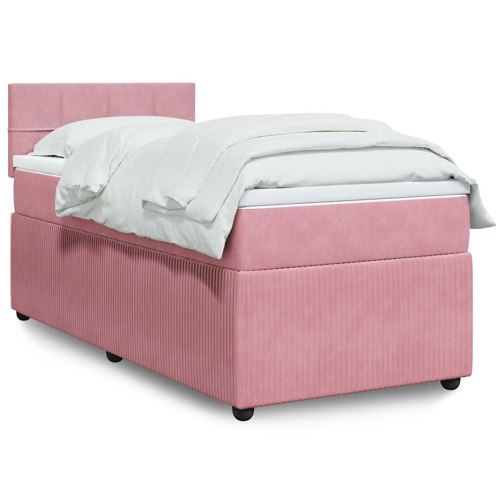 vidaXL Boxspring met matras fluweel zwart 80x200 cm