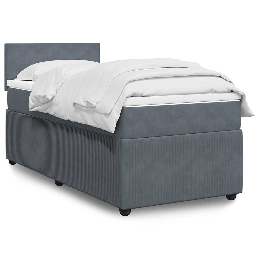 vidaXL Boxspring met matras fluweel zwart 80x200 cm