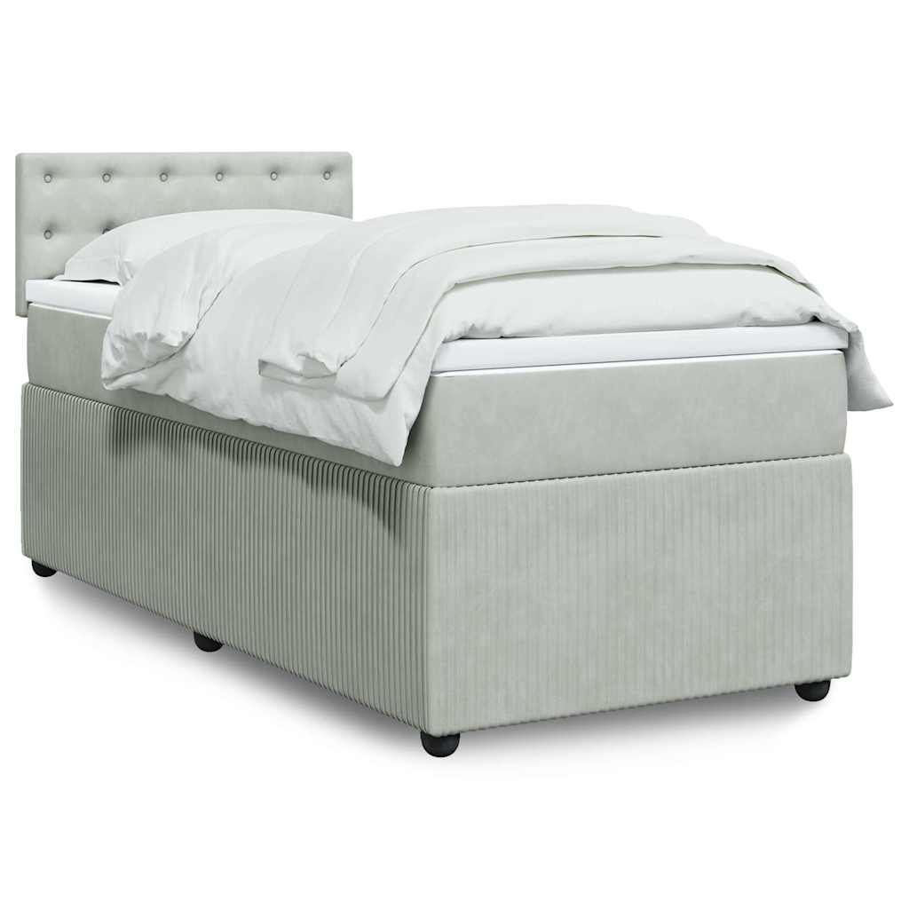 vidaXL Boxspring met matras fluweel zwart 80x200 cm