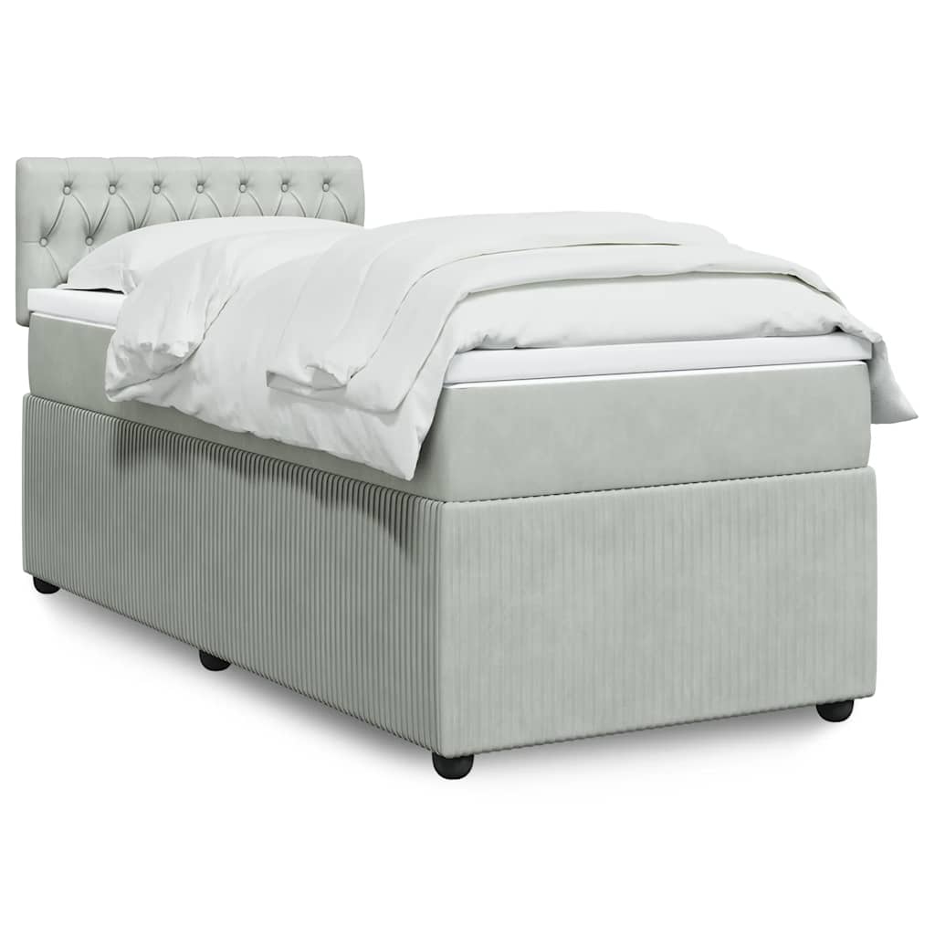vidaXL Boxspring met matras fluweel zwart 80x200 cm