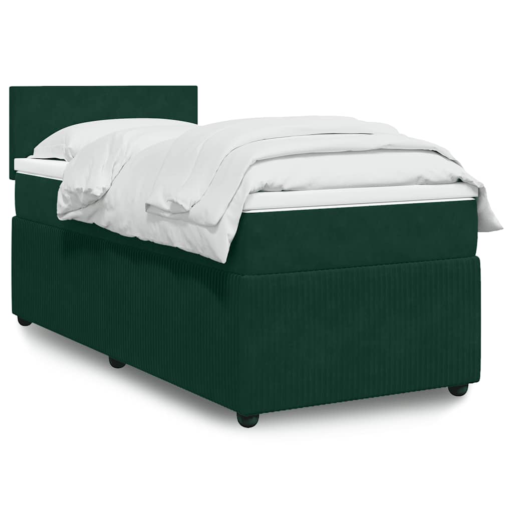 vidaXL Boxspring met matras fluweel zwart 80x200 cm