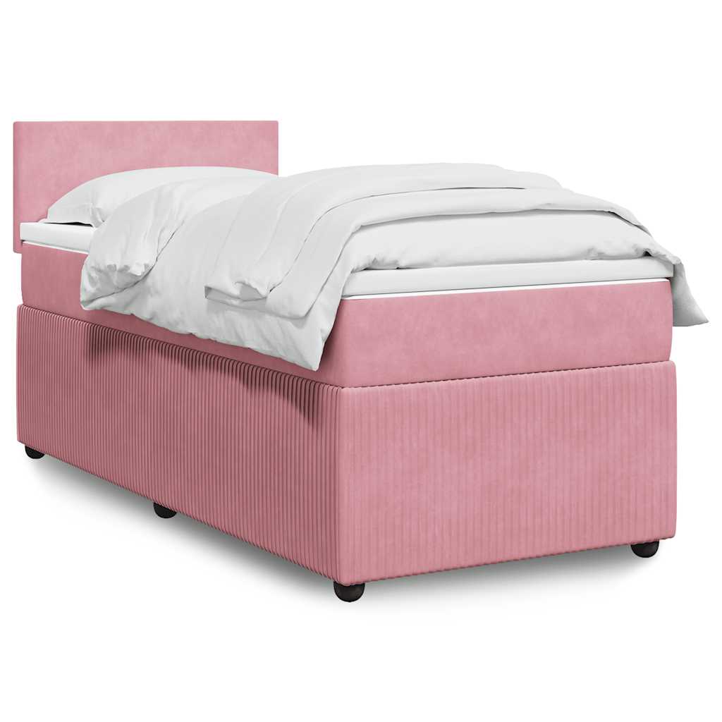 vidaXL Boxspring met matras fluweel zwart 80x200 cm