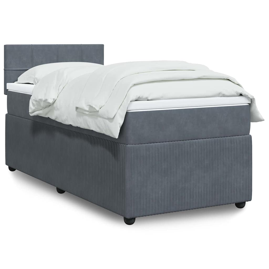 vidaXL Boxspring met matras fluweel zwart 80x200 cm