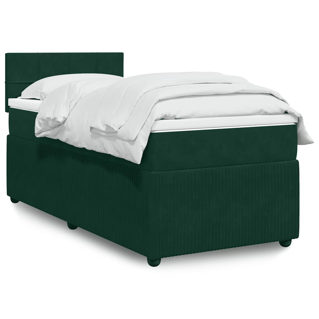 vidaXL Boxspring met matras fluweel zwart 80x200 cm