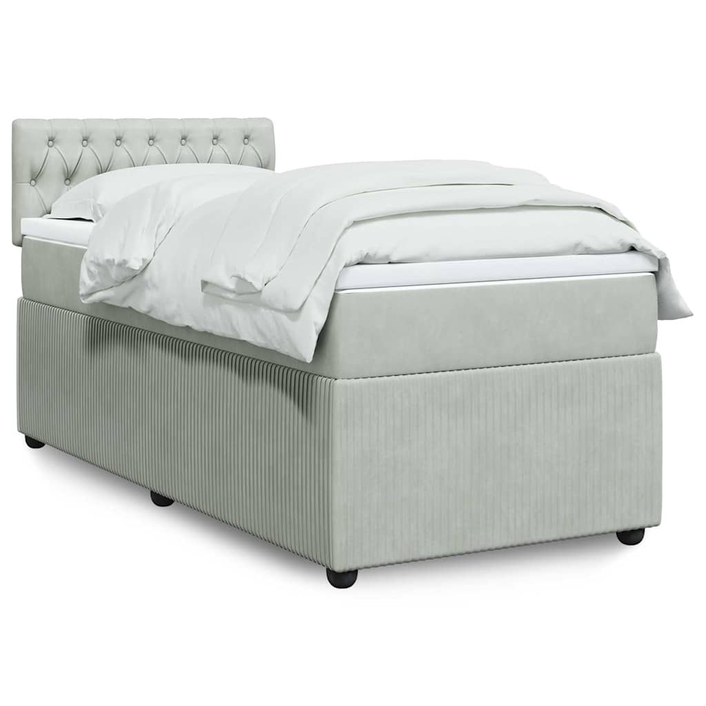 vidaXL Boxspring met matras fluweel zwart 80x200 cm