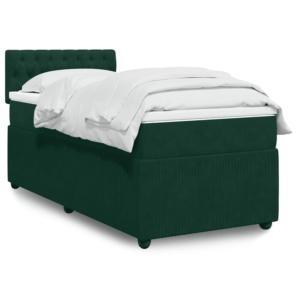 vidaXL Boxspring met matras fluweel zwart 80x200 cm