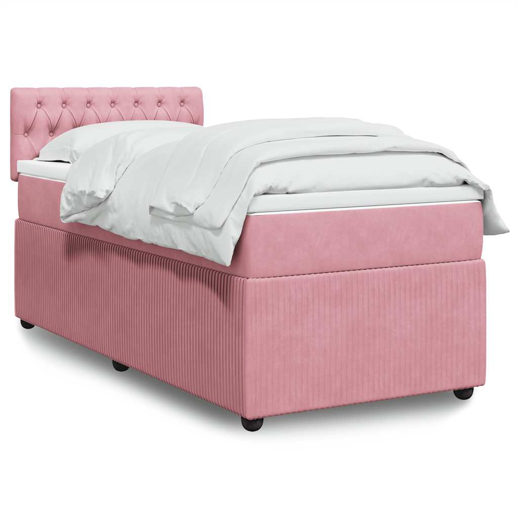 vidaXL Boxspring met matras fluweel zwart 80x200 cm
