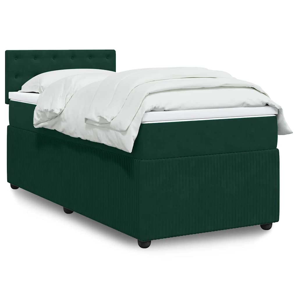 vidaXL Boxspring met matras fluweel zwart 80x200 cm