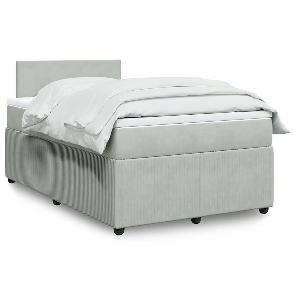 vidaXL Boxspring met matras fluweel zwart 80x200 cm