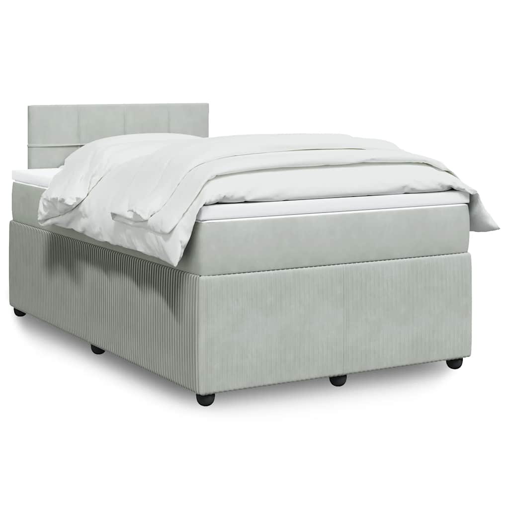 vidaXL Boxspring met matras fluweel zwart 80x200 cm