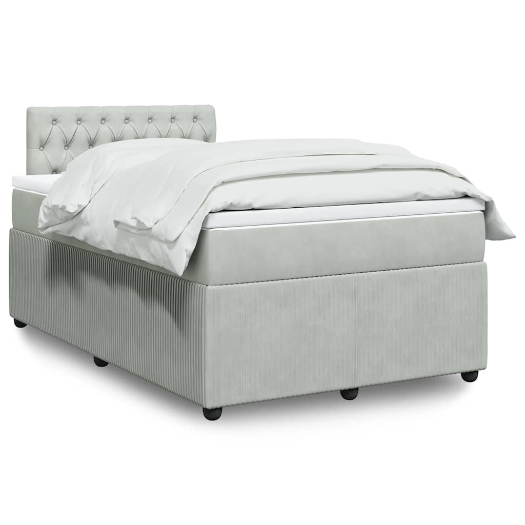 vidaXL Boxspring met matras fluweel zwart 80x200 cm