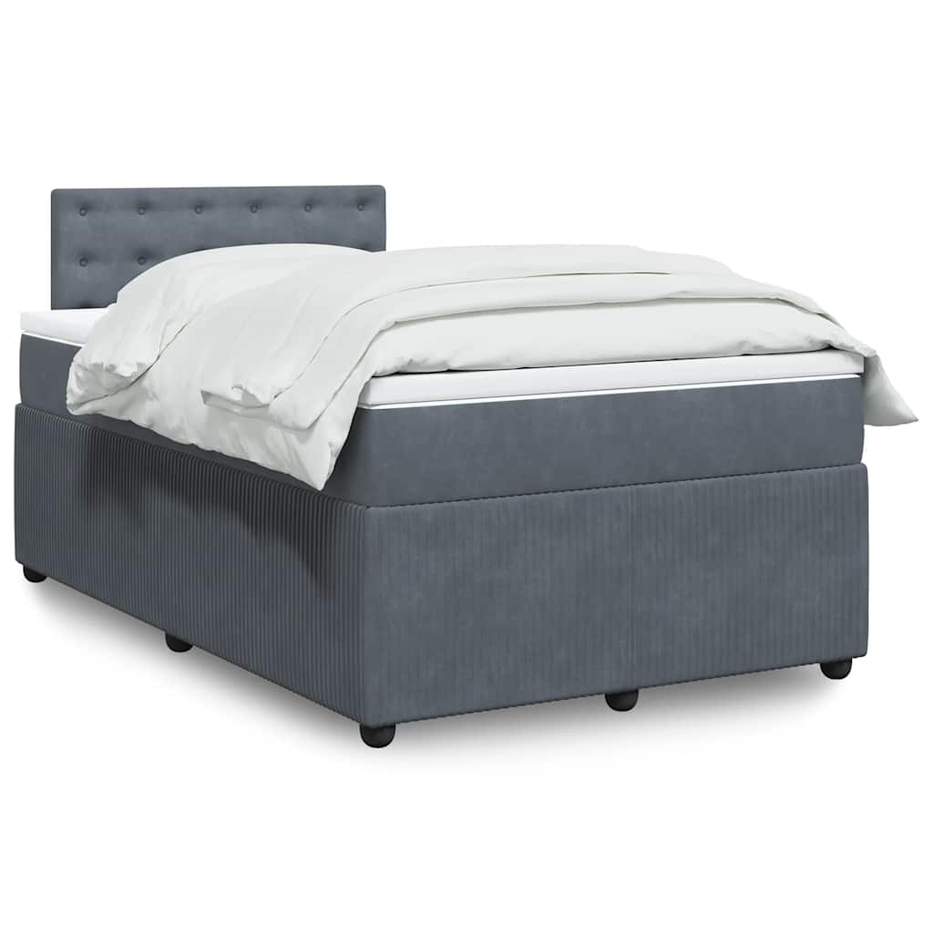 vidaXL Boxspring met matras fluweel zwart 80x200 cm