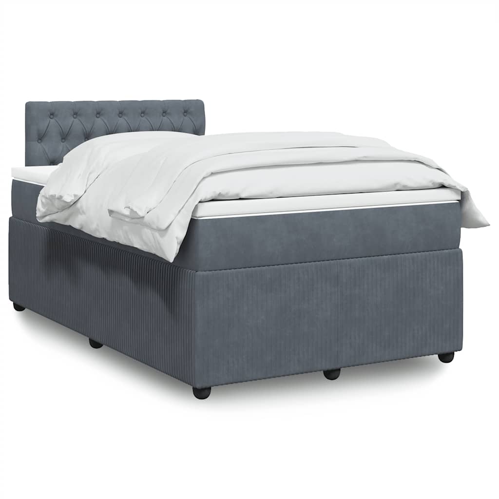 vidaXL Boxspring met matras fluweel zwart 80x200 cm