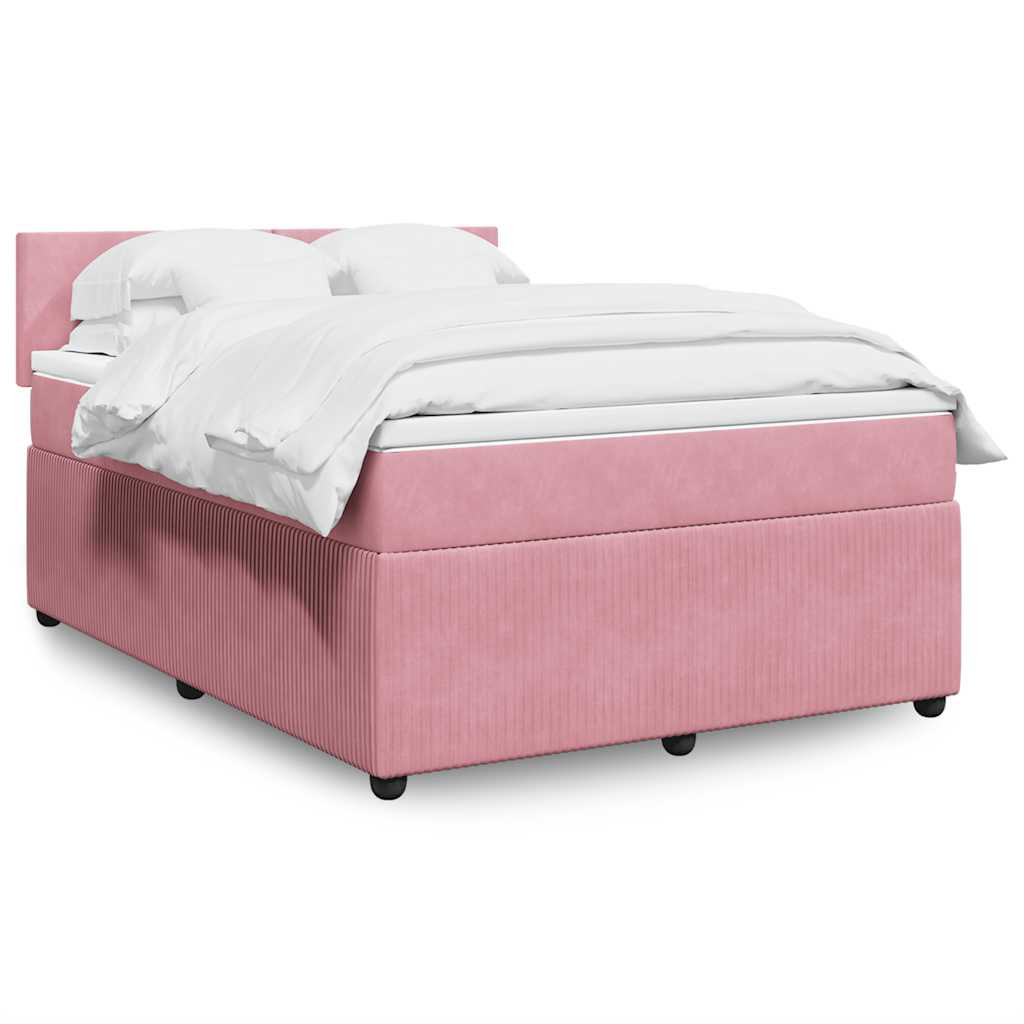 vidaXL Boxspring met matras fluweel zwart 80x200 cm