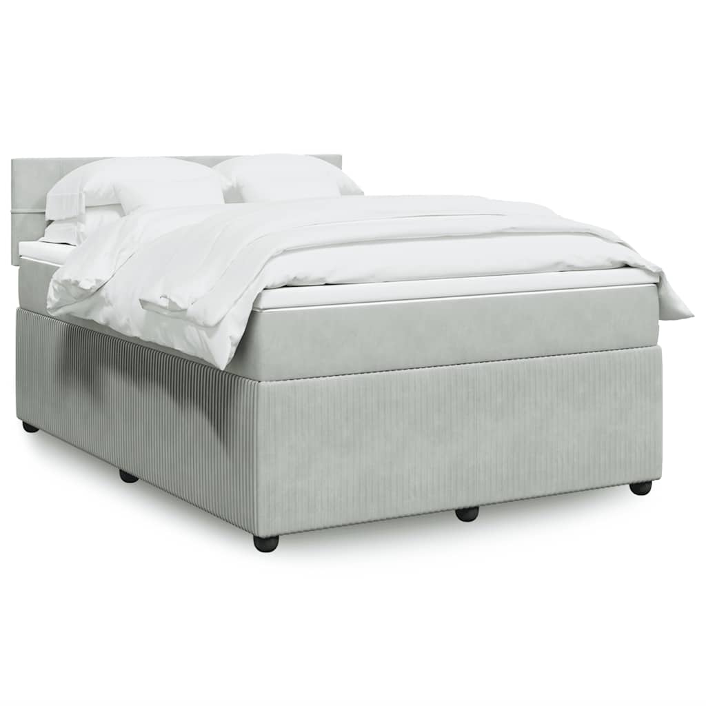 vidaXL Boxspring met matras fluweel zwart 80x200 cm