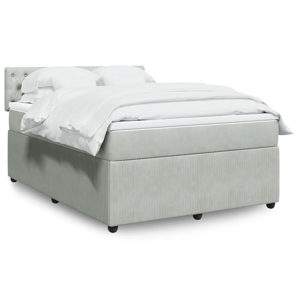 vidaXL Boxspring met matras fluweel zwart 80x200 cm