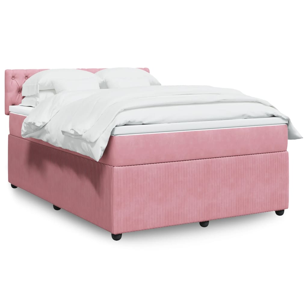 vidaXL Boxspring met matras fluweel zwart 80x200 cm