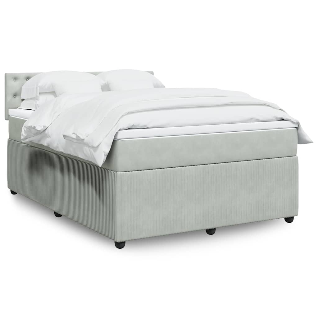 vidaXL Boxspring met matras fluweel zwart 80x200 cm