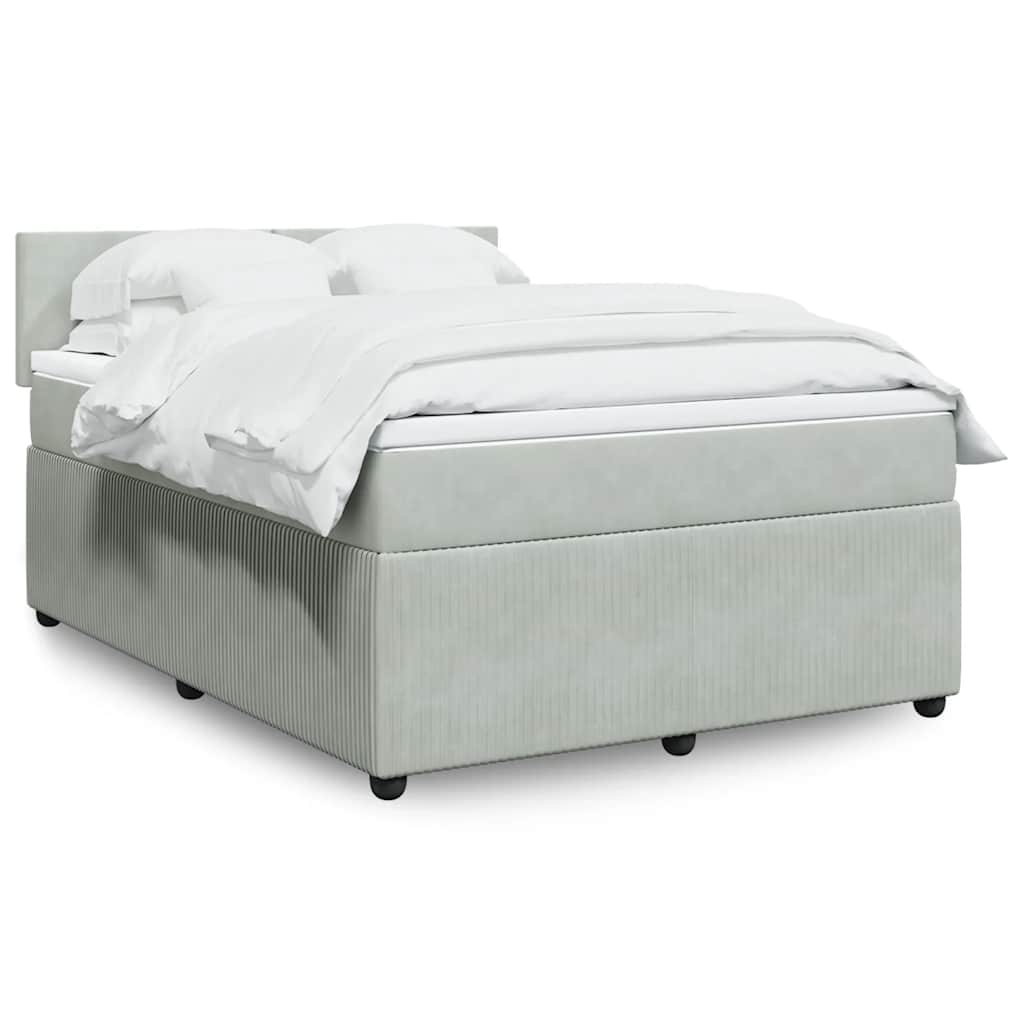 vidaXL Boxspring met matras fluweel zwart 80x200 cm