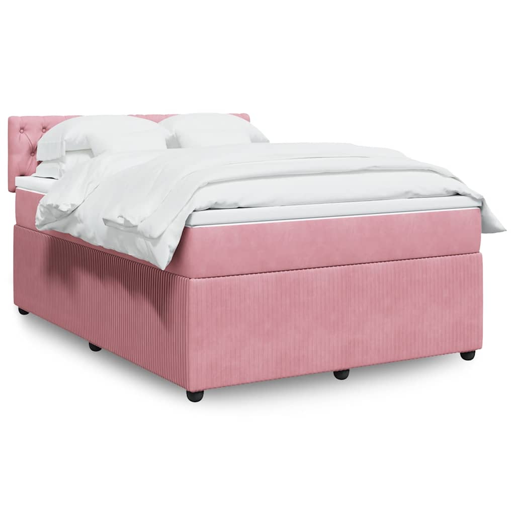 vidaXL Boxspring met matras fluweel zwart 80x200 cm