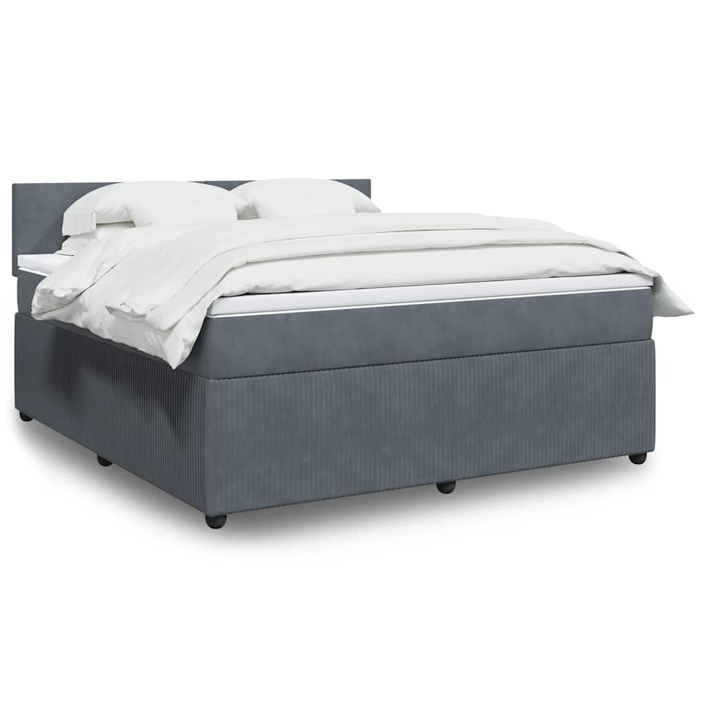 vidaXL Boxspring met matras fluweel zwart 80x200 cm