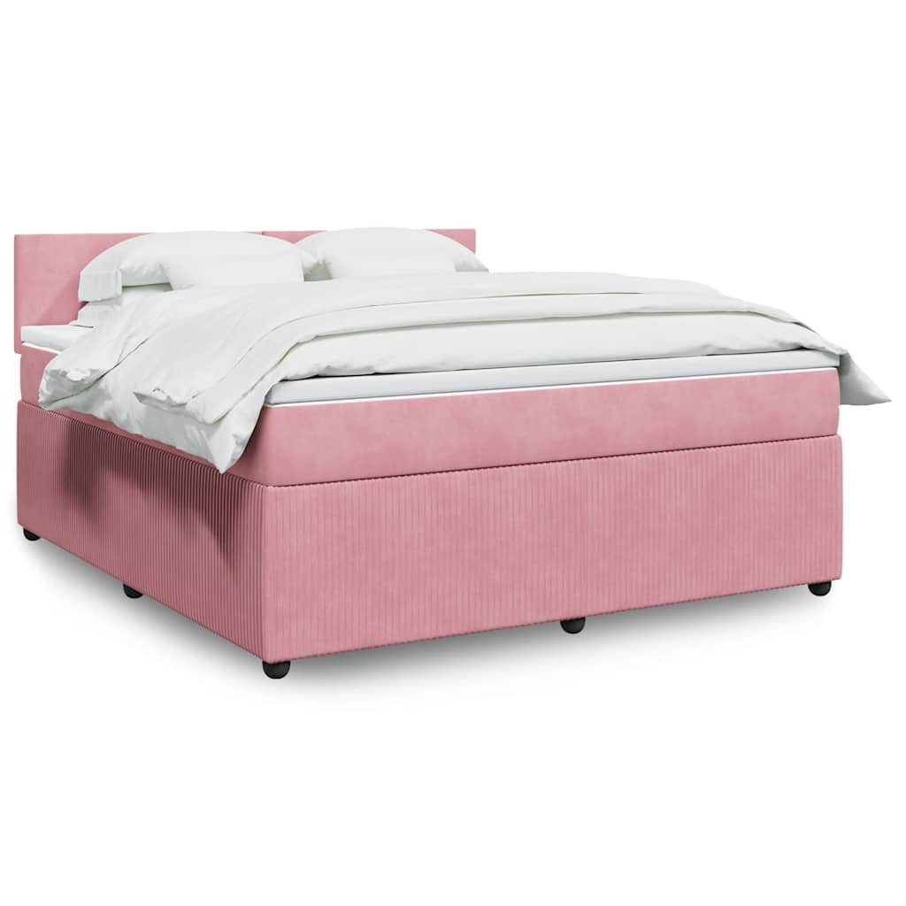 vidaXL Boxspring met matras fluweel zwart 80x200 cm