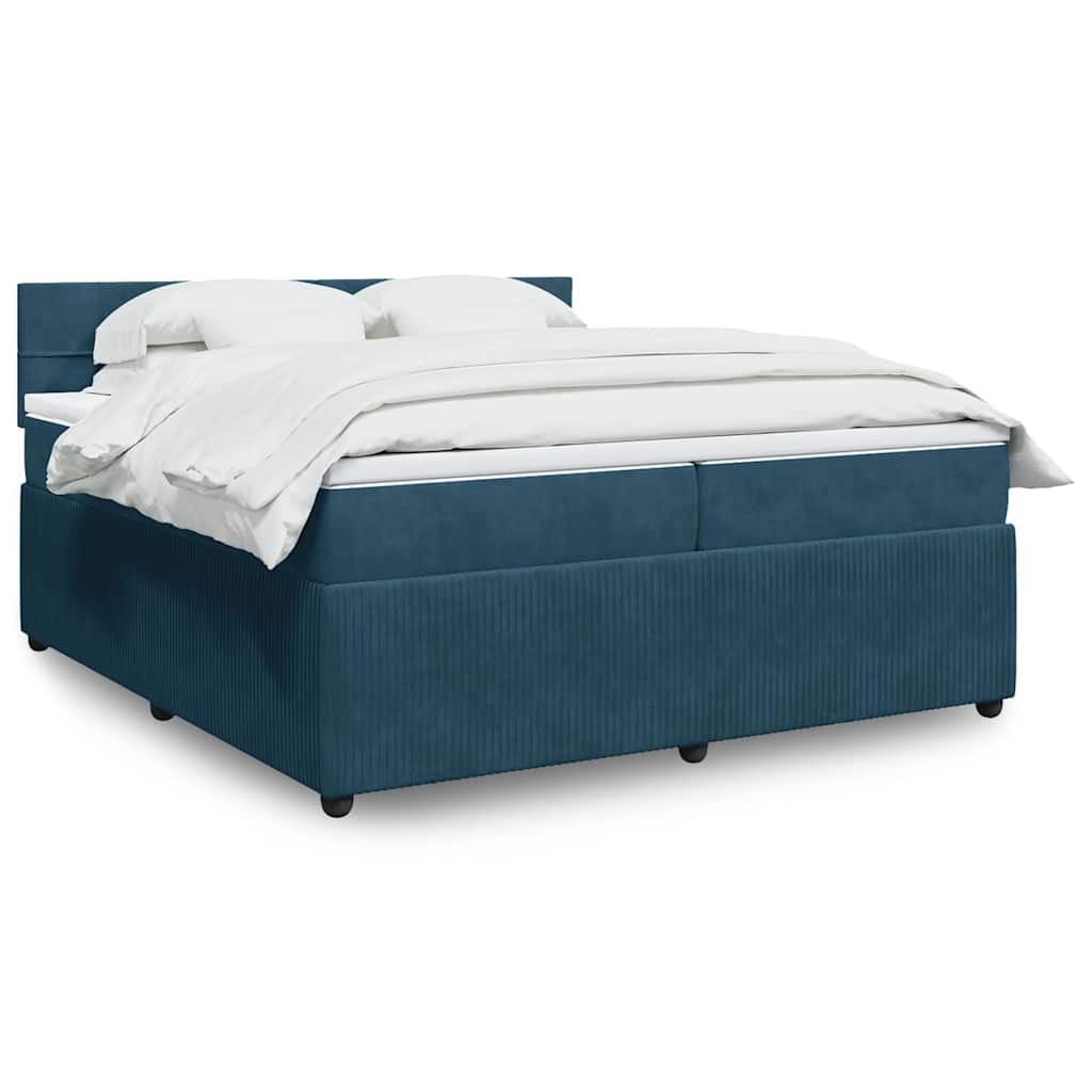 vidaXL Boxspring met matras fluweel zwart 80x200 cm