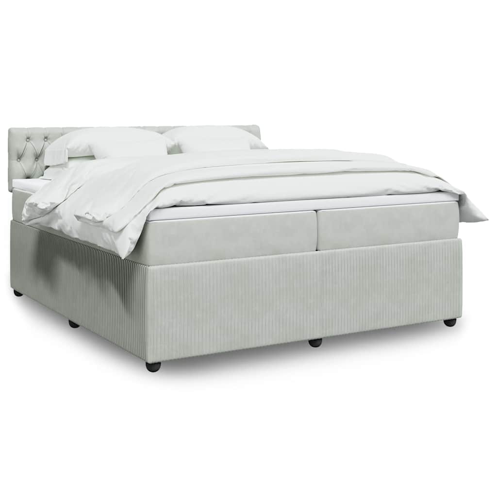 vidaXL Boxspring met matras fluweel zwart 80x200 cm