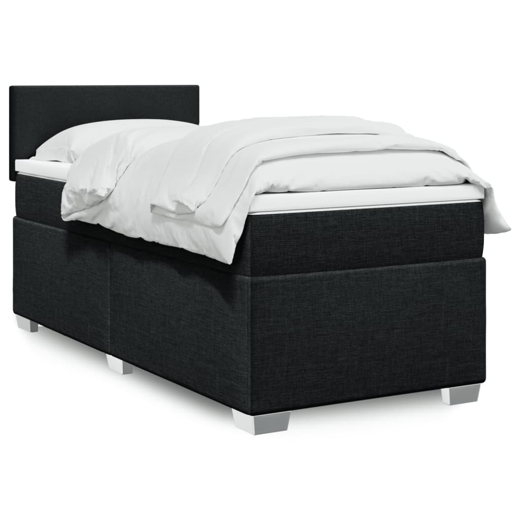 vidaXL Boxspring met matras stof lichtgrijs 90x200 cm