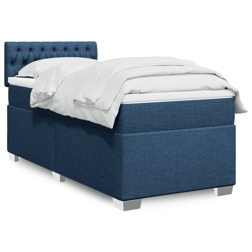 vidaXL Boxspring met matras stof lichtgrijs 90x200 cm