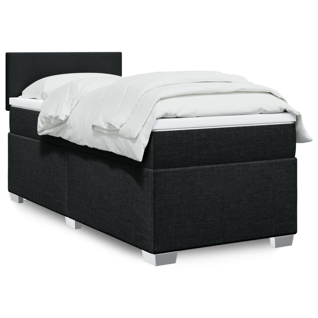 vidaXL Boxspring met matras stof lichtgrijs 90x200 cm