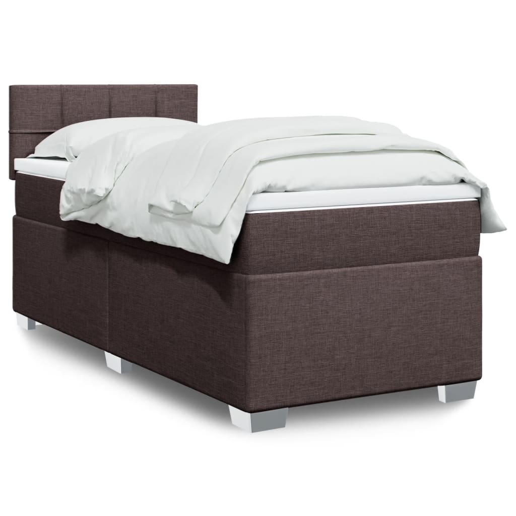 vidaXL Boxspring met matras stof lichtgrijs 90x200 cm