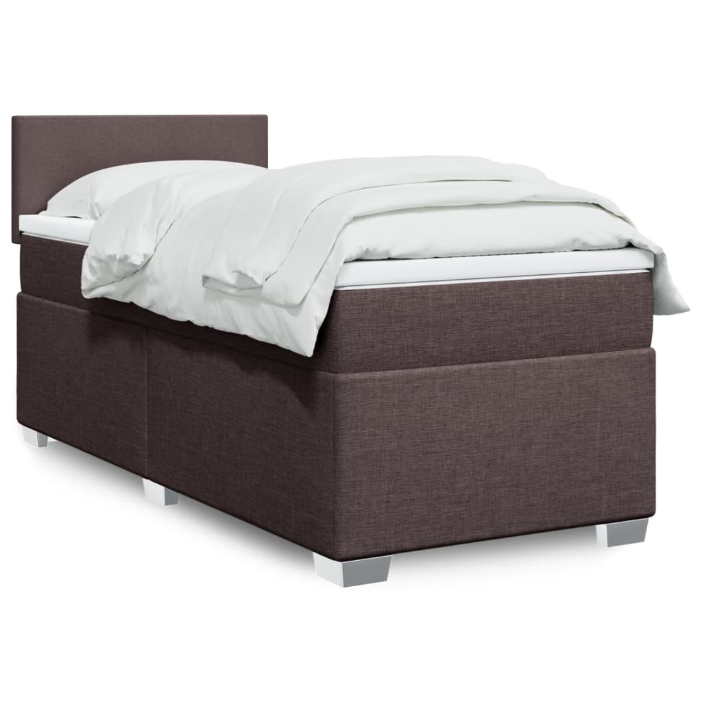 vidaXL Boxspring met matras stof lichtgrijs 90x200 cm