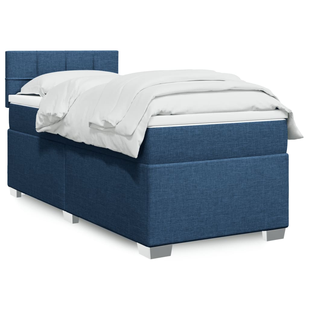 vidaXL Boxspring met matras stof lichtgrijs 90x200 cm
