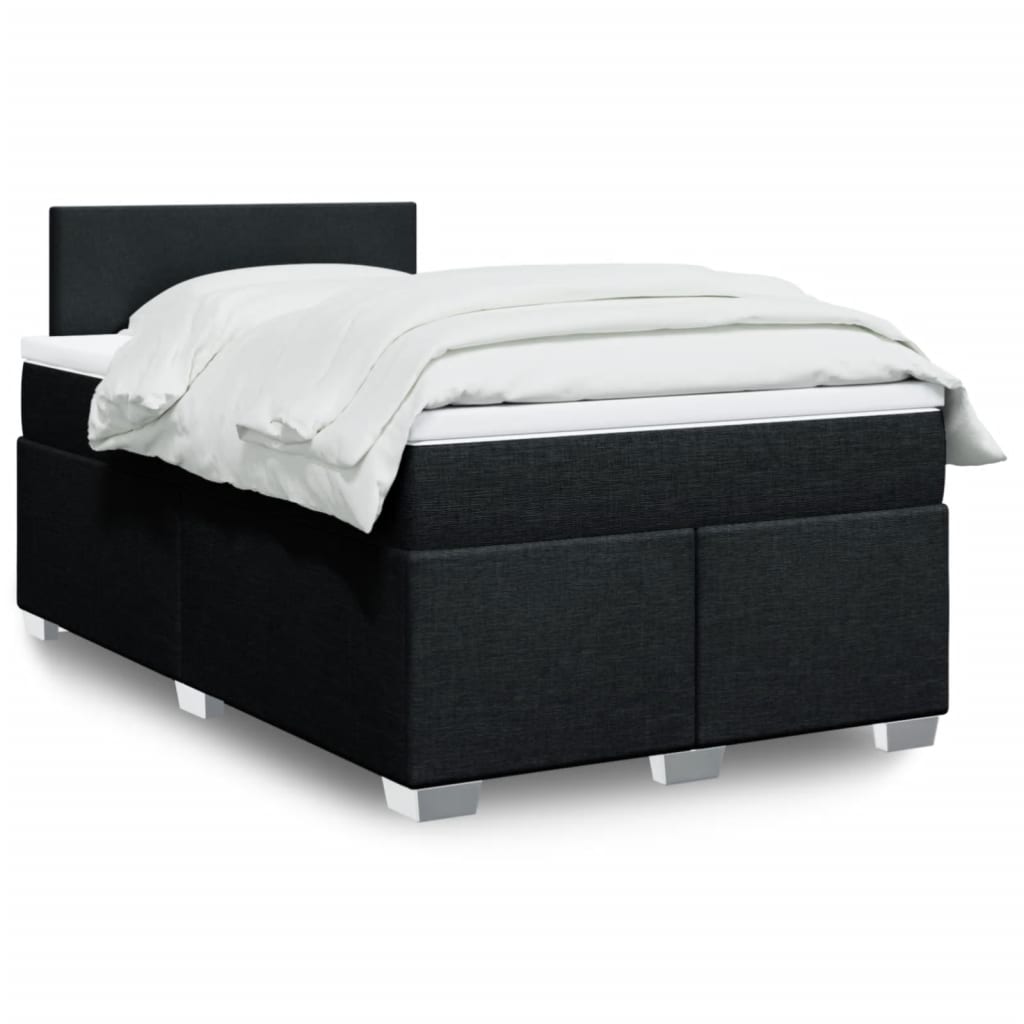 vidaXL Boxspring met matras stof lichtgrijs 90x200 cm