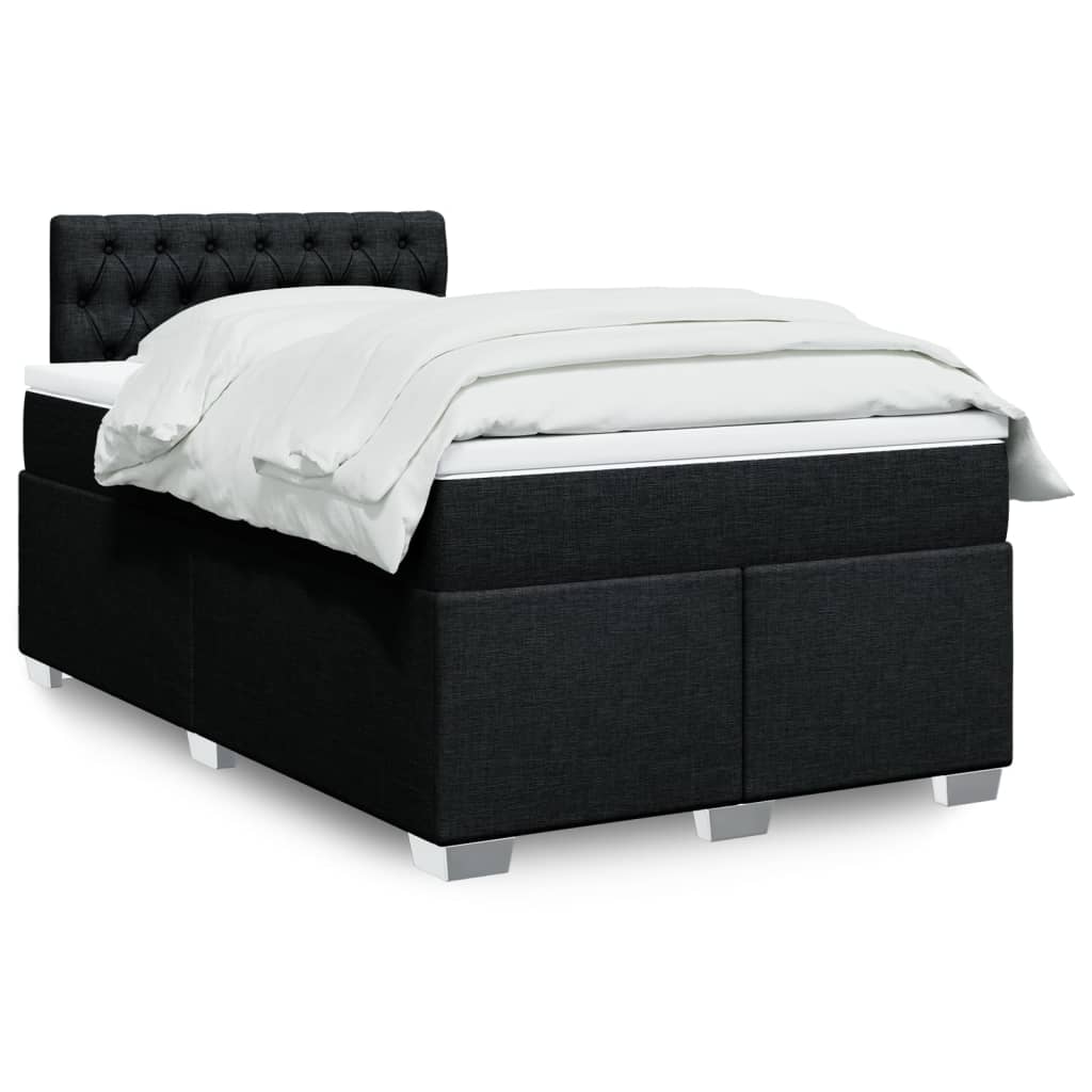 vidaXL Boxspring met matras stof lichtgrijs 90x200 cm