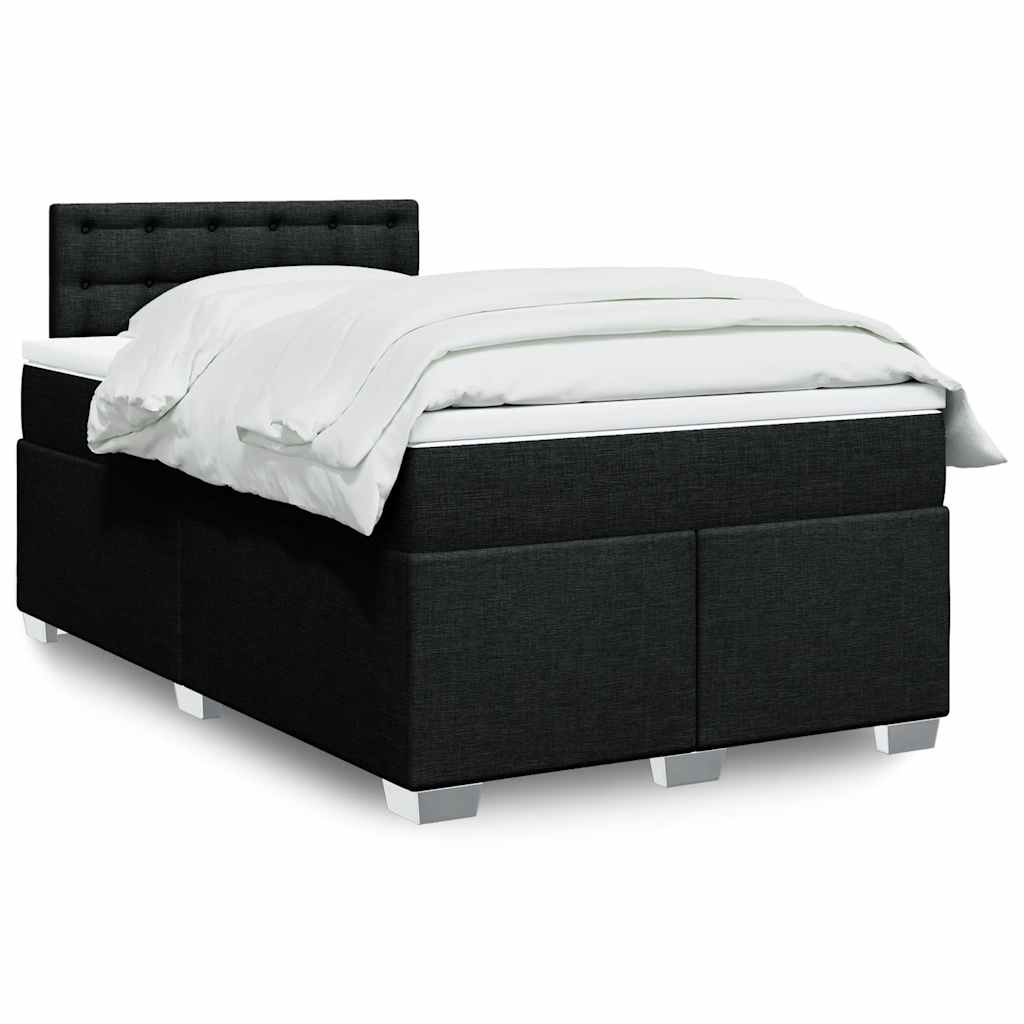 vidaXL Boxspring met matras stof lichtgrijs 90x200 cm