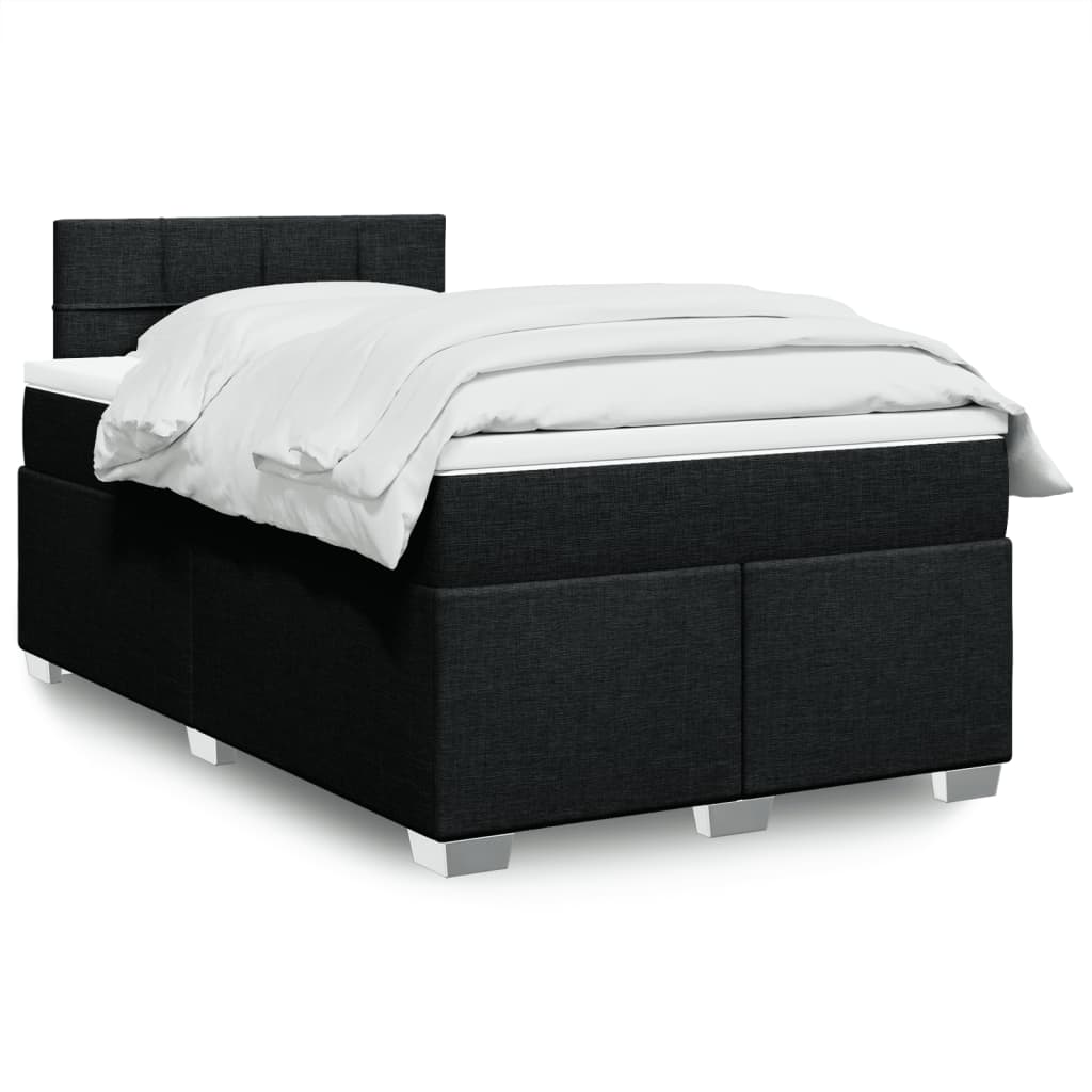 vidaXL Boxspring met matras stof lichtgrijs 90x200 cm